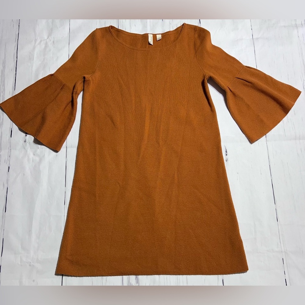 Moth by Anthropologie Chester Sweater Knit Bell Sleeve Tunic Dress - Picture 3 of 7